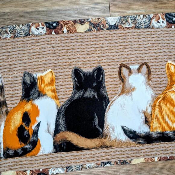 Vintage Double Sided Mama Cat and Kittens Pillow Case - Picture 7 of 8